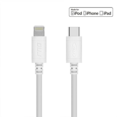 RND MFi Certified USB-C to Lightning 6ft Cable (6-Pack) for iPhone, iPad (Pro, Air, Mini) and iPod (6 Feet/1.8M/White)