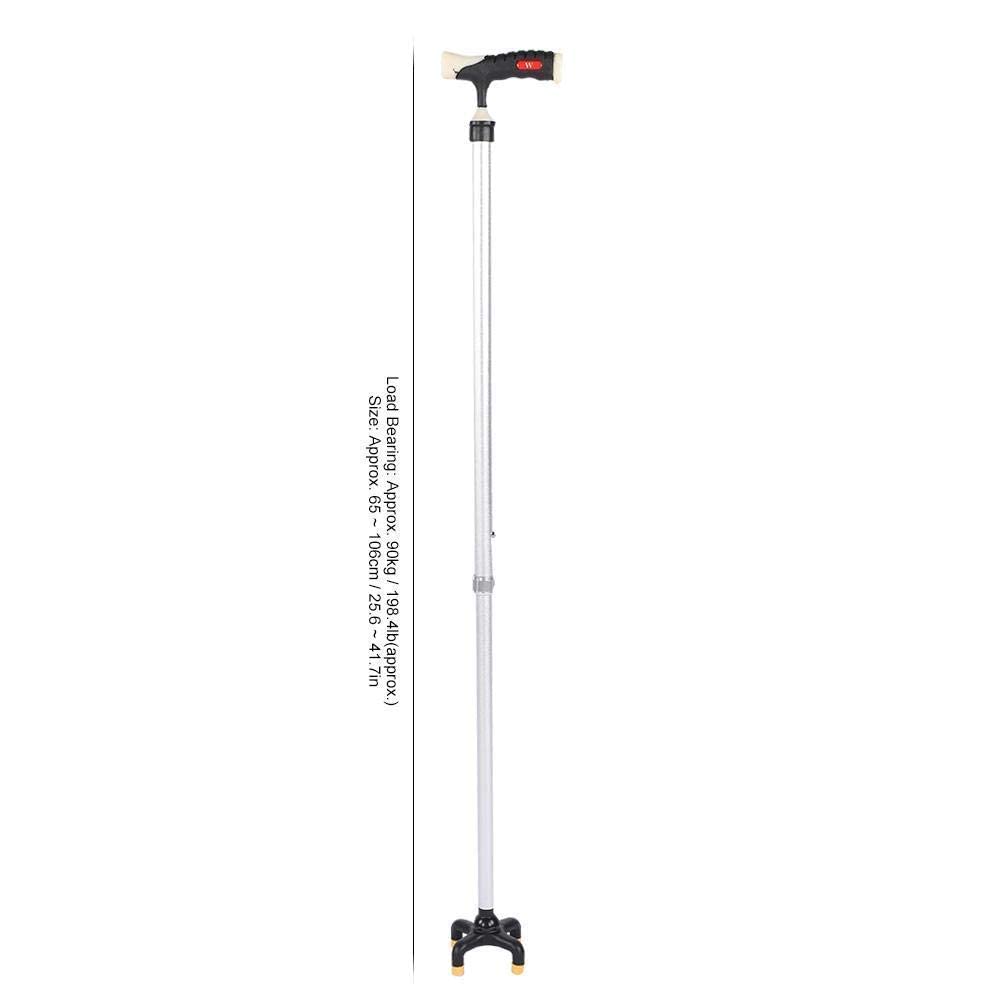 Bastón para Personas Mayores, Ligero, Extensible, Ajustable, Antideslizante, de aleación de Aluminio, con muletas de Cuatro Patas, Ayuda Duradera para la Movilidad.