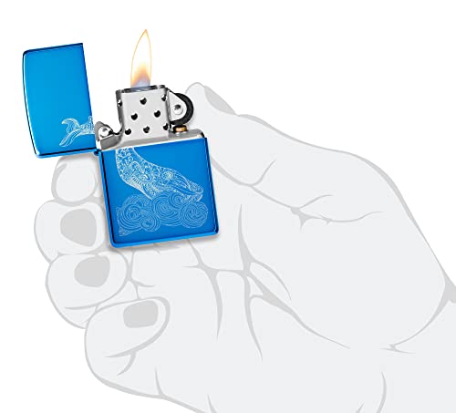 Zippo encendedor de bolsillo azul pulido miniatura 4