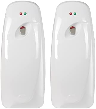 Automatic Air Freshener Spray Dispenser (2-Pack) Wall Mounted or Free Standing, Commercial and Home Use, Multiple Time Scent/Mist Release Settings for Room/Restroom Sprayer (White)