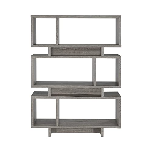 Coaster Home Furnishings Contemporary Weathered Grey Open Bookcase #TOP3