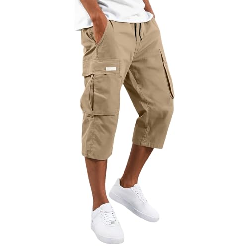 Pantalon de travail court 3/4 homme avec finitions soignées en pur coton