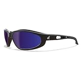 Edge Eyewear TSMAP218 Dakura Polarized Safety Glasses, Black with Aqua Precision Blue Mirror Lens