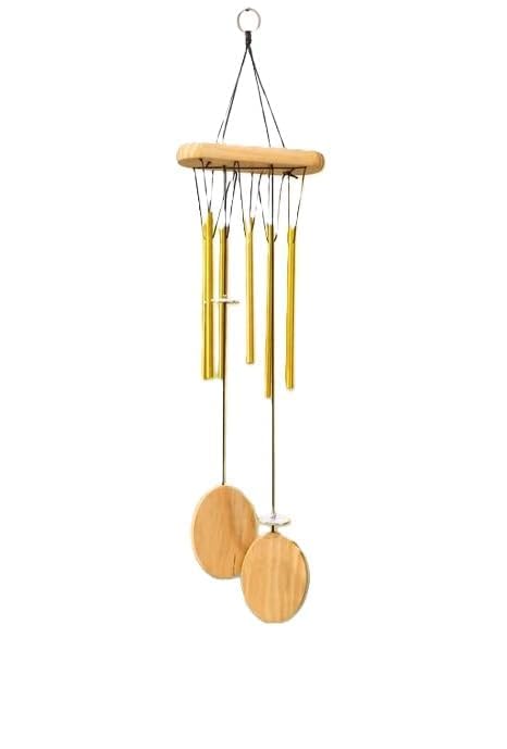 Heritage Hub® Wind Chimes for Home Decor with Wooden Top and Golden Metal Tubes | Soothing Melodic Sound Hanging Wind Chime for Balcony Garden Indoor Outdoor Decoration-image-16