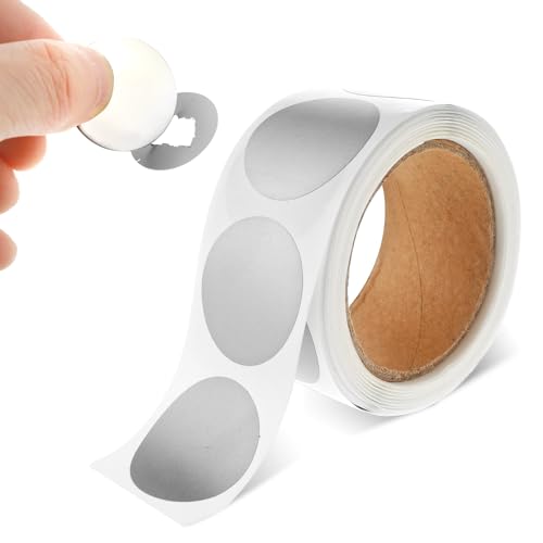 Lot de 300 autocollants à gratter - 2,5 cm - Sans gratter - Ronds - Autocollants à gratter - Autocollants à gratter pour surprise de Noël, mariage -...