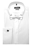 Produktion in der EU Huber Smokinghemd Slim Fit Weiss mit Fliege Weiss L