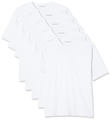 Image of Kustom Kit Men's Hunky-T Regular Fit Plain Crew Neck Short Sleeve 5 T - Shirt, White (Optic White), X-Large