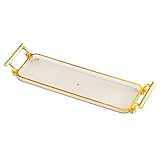 IEEDFJKK Bandeja Decorativa Multifuncional para baño con Asas Que Mantiene los artículos en Orden y añade Encanto a Cualquier habitación. Organizador de Maquillaje, jabón, Joyas, Platos y Soporte de