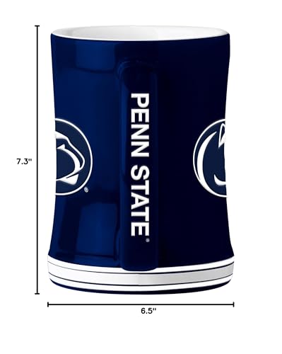 Image of Logo Brands Penn State Nittany Lions 14oz Relief Mug- Officially Licensed Mug, Sculpted 3D Logo and Team Colors - Comfortable Handle and Glossy Finish for College Sports Fans