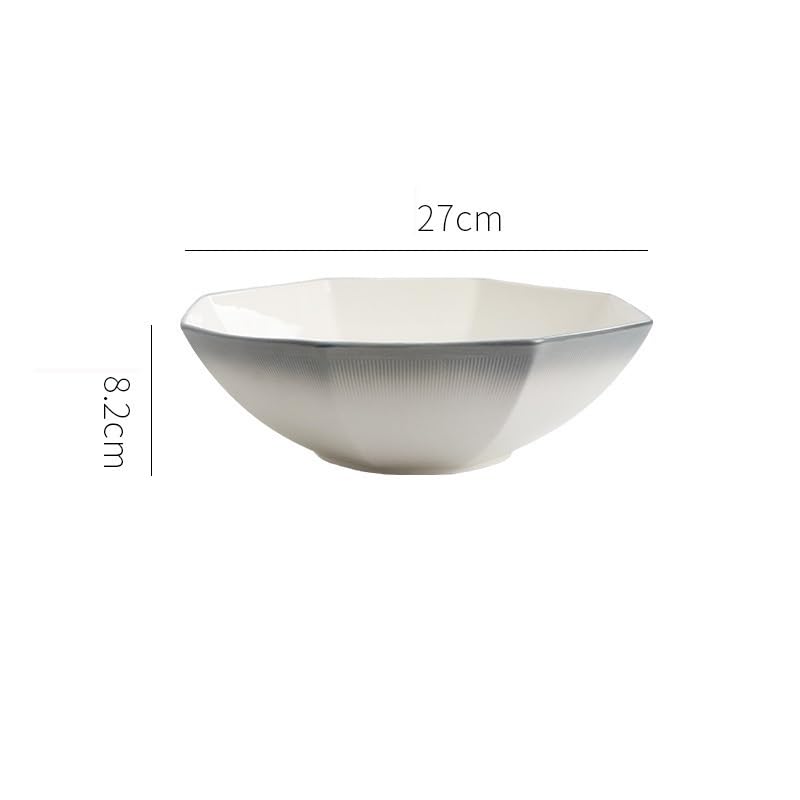 Miski do Ramen Miska na owoce Szara ceramiczna miska na zupę Kreatywna miska na owoce Wielokątna miska kuchenna Nadaje się do sałatki, deseru, mleka, salaterki do płatków śniadaniowych Talerze