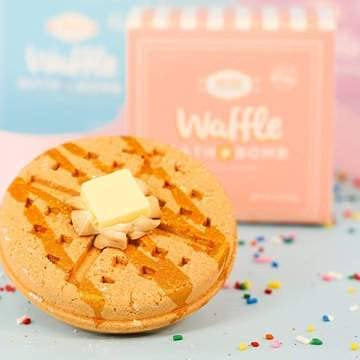 Waffle Bath Bomb, Bubble Bath Bath Bomb, Soothing Bath Bomb, Handmade Bath Bombs, Fizz Bombs For Spa Baths, Birthday Gift #TOP1