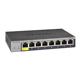 NETGEAR GS108Tv3 8 Port, Switch Ethernet, Gigabit Switch Smart Managed, Desktop, Plug & Play