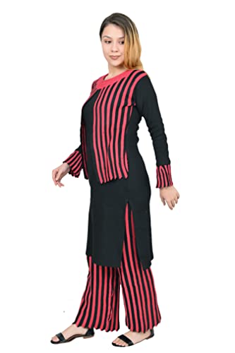 AHHAAAA Women Woolen Straight Kurti with Plazzo for Winters 4506 - Image 3