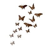 Kelisdi Decoración de pared de mariposa de metal, esculturas de pared, decoración colgante para sala de estar, dormitorio, decoración de metal
