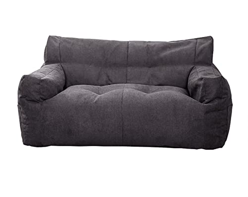 Hwoek Bean Bag Chair Cover For Adults And Kids (No Filler) Premium Cotton And Linen Double Lazy Sofas Cover Soft Lounger Seat Beanbag Cover 45.3" X29.1" X24.8",Dark Gray #TOP23