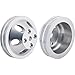 Small Block Fits Chevy Aluminum Double Groove Pulley Set, Long Pump