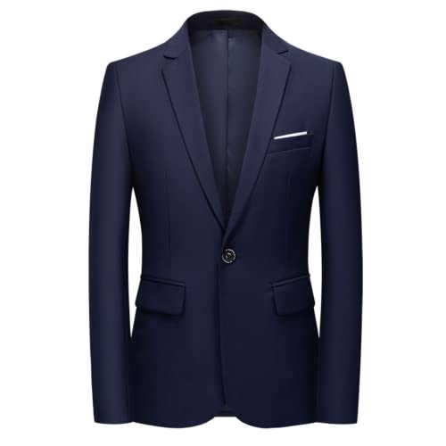 Blazer Masculino Jaqueta Sólida Ajuste Regular Blazer Casual Terno De Um Botão Casaco Blazer Sólido
