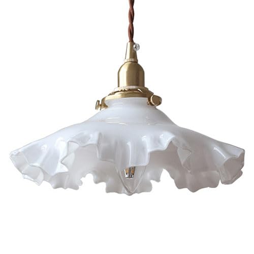 E14 Light Source Single Head Chandelier, Personalized Glass Pendant Lamp Lampshade, Flush Mount Ceiling Hanging Light, Bedroom Dining Room Balcony Decoration Light Fixtures