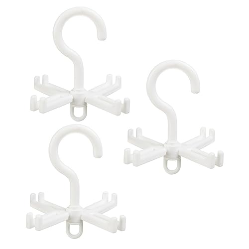 Cabilock 2sets Rotatable Scarf Hook Bag Hanging Rack Multi Purpose Laundry Drying Space Saving Clothes Organizer for Closet and Home Use 3pcs*2