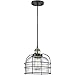 Innovations 201C-BAB-G74-CE-LED Large Bell Cage 1 Light Mini Pendant Part of The Franklin Restoration Collection, Black Antique Brass
