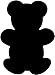 Securit Tableau noir mural en forme d'ourson Noir
