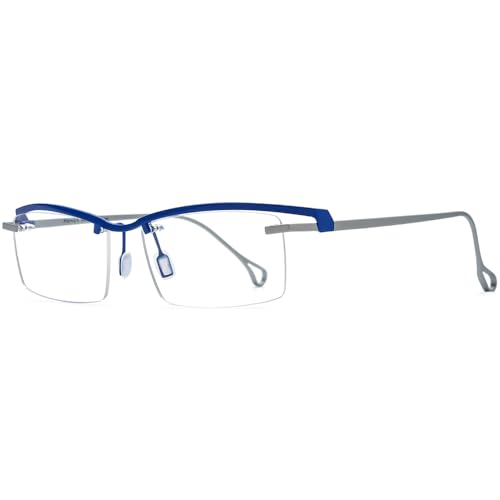 Image of FONEX Pure Titanium Glasses Frame Men Semi Rimless Square Eyeglasses Eyewear DTX416