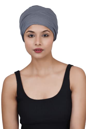 Image of The Headscarves Women Silky Soft Bamboo Viscose Sleep Cap for Hair Loss Chemo Headwear Skull Cap Free Size (Multicolor) (HS3 Multicolor)