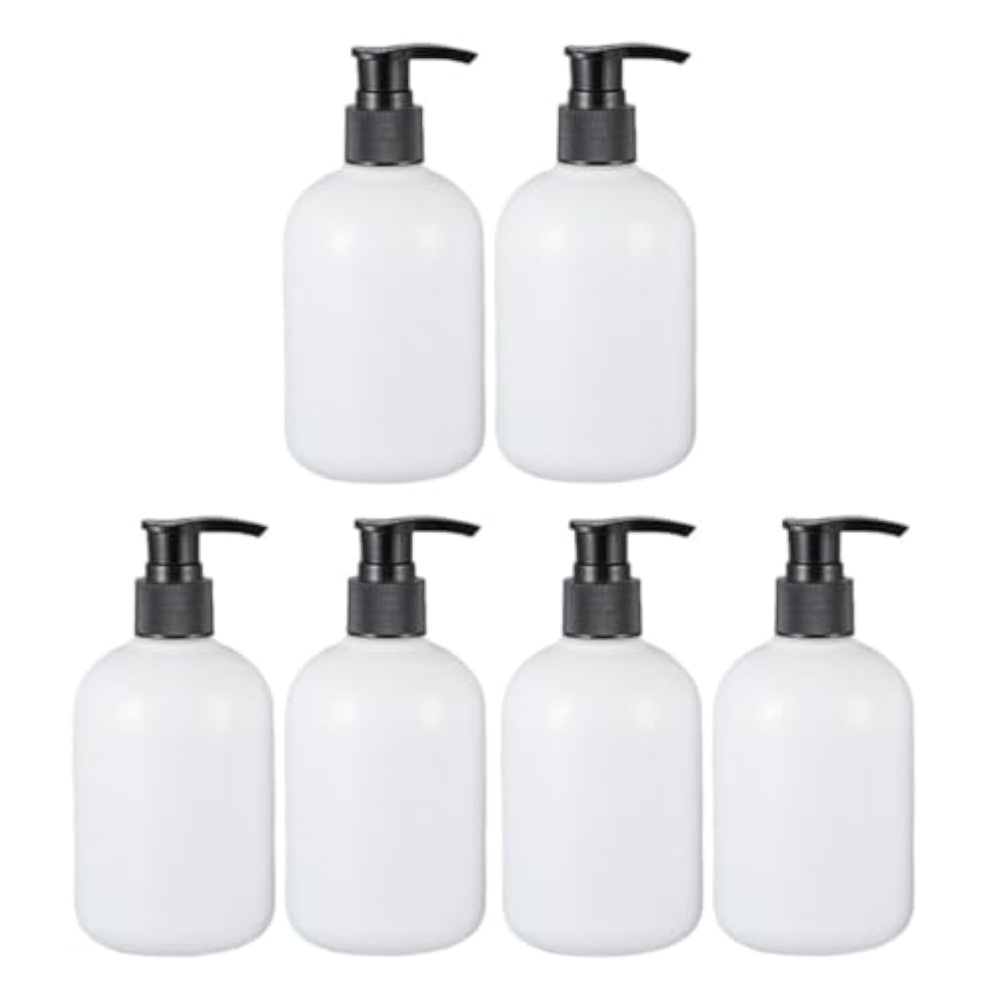 6pcs 350ml Empty Shampoo Conditioner Pump Bottle Dispenser Containers Black Pump