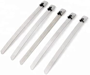Metal Cable Ties， Zip Ties Releasable Nylon Cable Ties Ma Zip Ties 100 Pcs Stainless Steel Metal Cable Ties Tie Exhaust Heat Straps Induction Pipe 4.6mm Width(4.6x150mm)