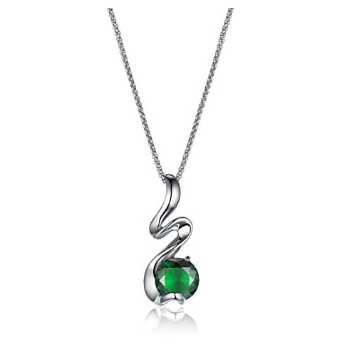 AILAAILA Birthstone Necklaces for Women Girls Cubic Zirconia Stainless Steel Pendant Jewelry Gifts, Metal, Cubic Zirconia Cover