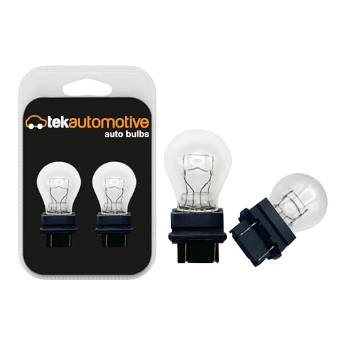Tek Automotive P27/7W 3157 Car Bulbs – 12V 27/7W Brake Light, Tail Light, Reverse, Fog & Indicator Bulbs – Road Legal E-Approved, Twin Pack (W2.5x16Q 180)