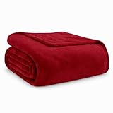 Meteorwi Home – Manta de Franela Suave y Cálida 130x160cm - 100% Poliéster - Manta Ligera y Multiuso para Sofá, Cama y Viaje. (Burdeos, 130x160cm)