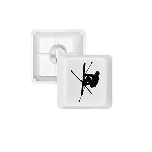 Joueur de Ski Keycaps PBT Blancs pour Clavier de Bureau Minimaliste