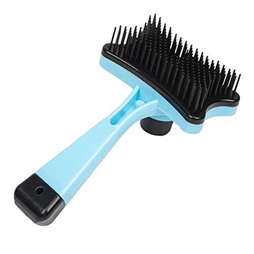 Self-Cleaning Dog Brush And Cat Brush Pet Hair Removal Tools Pet Grooming Brush Soothing Massage Brush (blue)