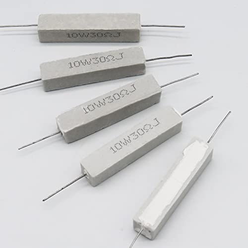 Dimlove Cement Resistor,10 Pcs 10W 30 Ohm 5% Axial Lead Wire Resistor White Wound Fixed Ceramic Resistors Wirewound Power Flame Heat Moisture Resistance Precharge Horizontal #TOP3
