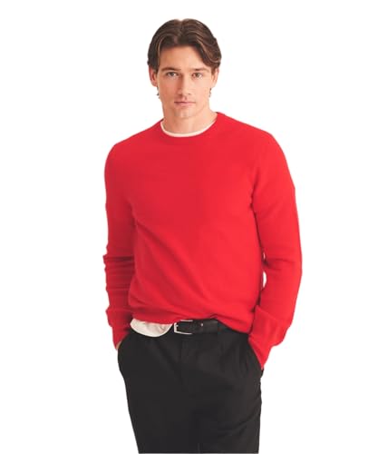 NAADAM Mens The Original 100% Cashmere Crewneck Sweater Tomato Red