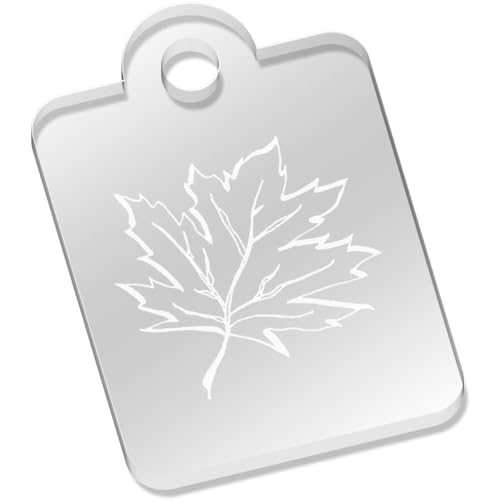 Azeeda 'Sycamore Tree Leaf' Laser-Engraved Clear Acrylic Keyring/Keychain/Key Fob/Bag Tag (AK00029575)