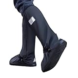 [Detalles exquisitos] La cremallera impermeable en el costado Cubrezapatos Impermeable Moto es suave y fácil de tirar, lo que facilita ponerla y quitarla para una experiencia cómoda. La banda elástica superior está hábilmente colocada para evitar eficazmente que la funda del zapato se resbale al caminar y está firmemente fijada para permitir el libre movimiento.