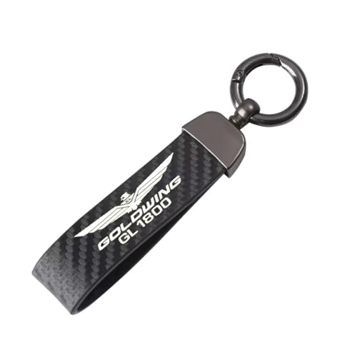 Motorcycle Key Ring Carbon Fiber Key for Honda Goldwing GL1800 Leather Key Chain Anti-Lost Ring Moto Accessories White-A