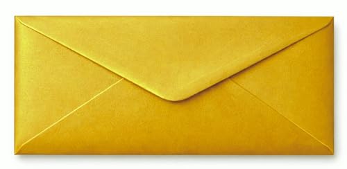 Cranberry 25 Pack DL Gold Envelopes 110mm x 220mm Metallic Pearlescent Shimmer Gummed 100gsm