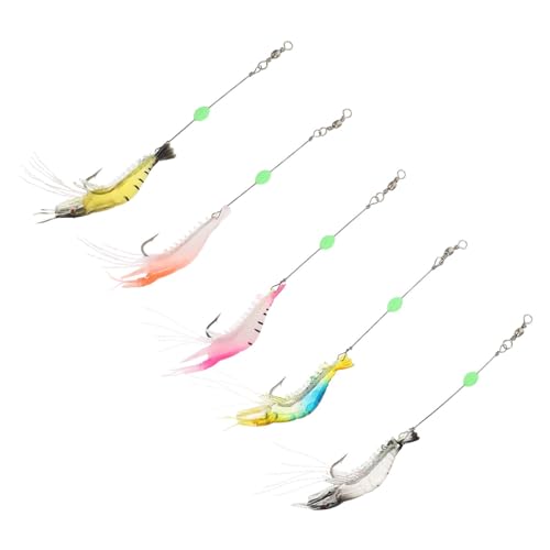 Leurre faux appâts à crevettes souples et fil d'acier : accessoire de pêche en eau salée