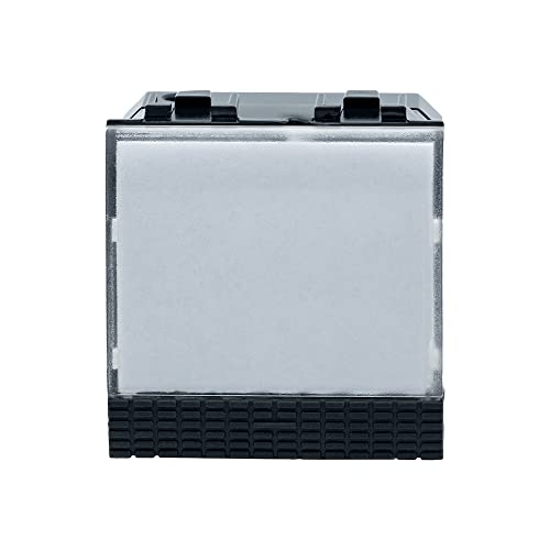 Bratek Pulsante Campanello Porta Ingresso Casa con Nome Compatibile con Bticino Living Light e Living International - Pulsante Campanello Esterno Casa da Incasso con Targa Portanome - 2 Moduli, Nero