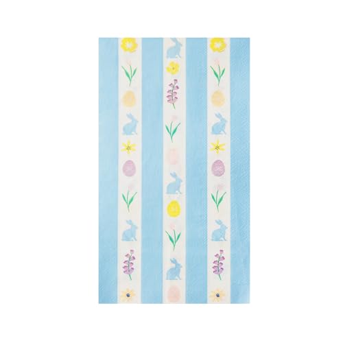 Bonjour Fête Easter Pastel Floral Paper Party Guest Towels | 3-Ply Large Napkins for Easter, Spring Celebrations, Brunches & Baby Showers | Premium Decor | Party Supplies | Pack of 20, 4.25" x 7.75"