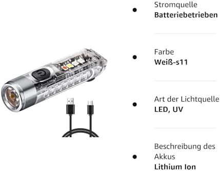 KOWVOWZ Mini LED Flashlights USB Rechargeable Portable Pocket Edc Flash Light Torch with 11 Modes for Daily Using Backpacking, Camping and Hiking Etc., UJ569