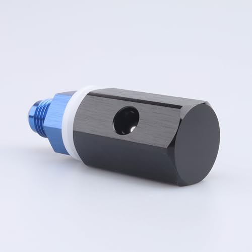 AC PERFORMANCE -6 AN Male Flare Fuel Cell Roll Over Valve Aluminum AN6 Rollover Valve Tank Mounted Fitting Adapter Black and Blue Anodized