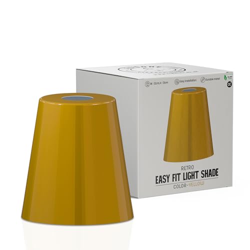 LEDSone Industrielle Decken-Pendelleuchtenschirme, Lampenschirme im Retro-Vintage-Stil zum Aufhängen von Deckenleuchten (Gelb)