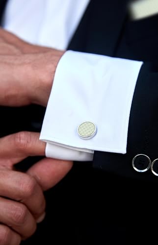 Image of HISDERN Ties for Men Stripe Plaid Tie Classic Necktie Pocket Square Cufflinks Set for Formal Wedding Business Party