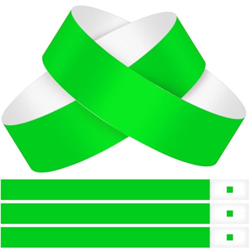 Caianwin 200 pulseras para eventos, color verde, para fiestas, clubes, conciertos, muñequeras ligeras