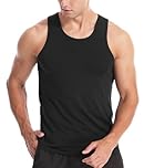 Men's Tank Tops Cotton Vest Gym Workout Bodybuilding Fitness Tee Sleeveless Muscle Shirts Black 2XL
