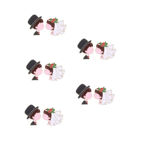 Broches couple de mariage en métal robuste au design soigné pour vêtements et sacs